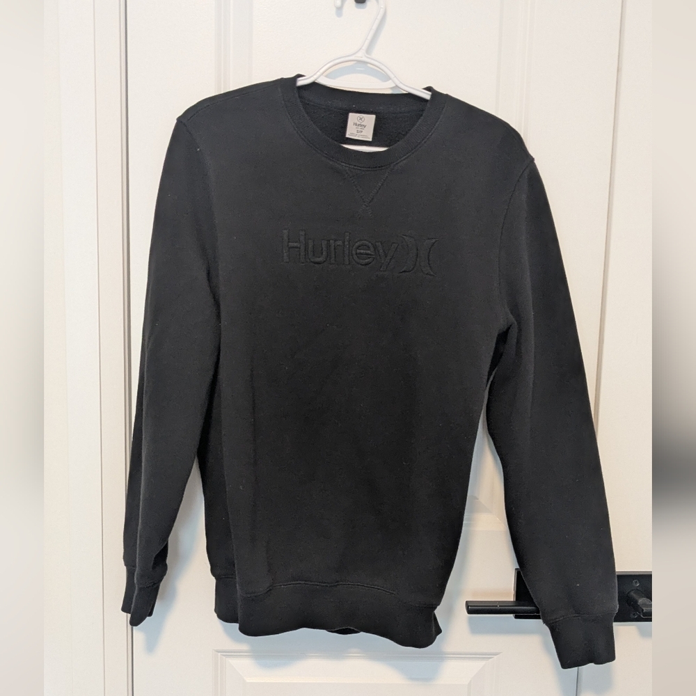 Hurley Black Long Sleeve Fleece Crewneck Sweater